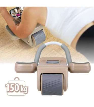 KA08 коричневое ABS автоматическое колесо для тренировки мышц пресса с ЖК-дисплеем и возможностью зарядки (HMS)