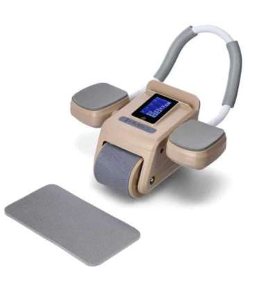 KA08 коричневое ABS автоматическое колесо для тренировки мышц пресса с ЖК-дисплеем и возможностью зарядки (HMS)