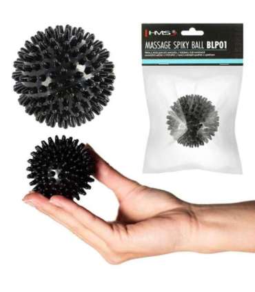 BLP01 черный шипованный массажный мяч HMS