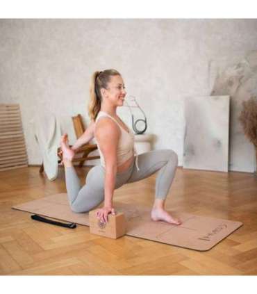 KJ02 пробковый блок для йоги HMS