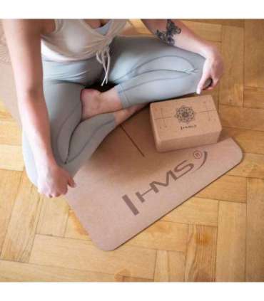 KJ02 пробковый блок для йоги HMS