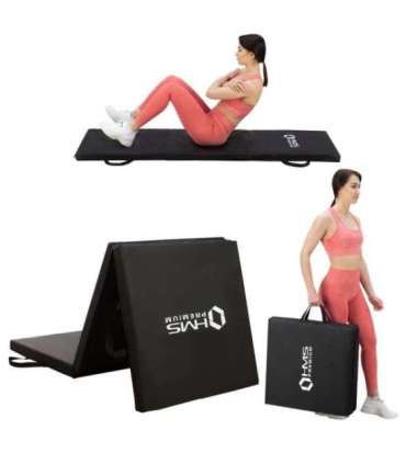 MGS02 гимнастический складной матрас 1800x600 мм, черный, HMS Premium