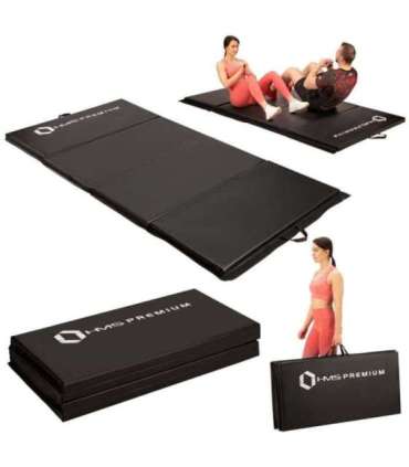 MGS01 гимнастический складной мат 2400x1200 мм чёрный HMS Premium