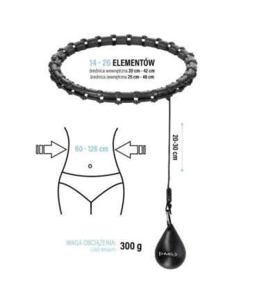 HHW11 PLUS SIZE HULA HOOP BLACK WITH WEIGHT HMS