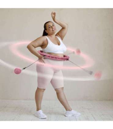 HHW11 обруч (хула-хуп) увеличенного размера, светло-розовый с утяжелением — HMS
