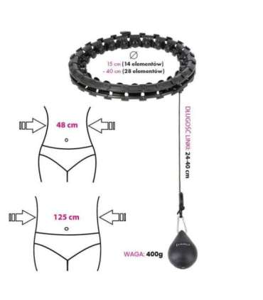 HHW12 хула-хуп увеличенного размера, чёрный с утяжелителем HMS