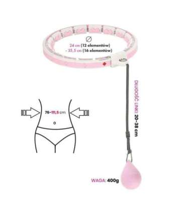 HHW06 розовый хула-хуп с утяжелителем и счётчиком HMS