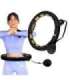 HHM13 NEW HULA HOOP BLACK/GOLD MAGNETIC WITH WEIGHT + COUNTER HMS