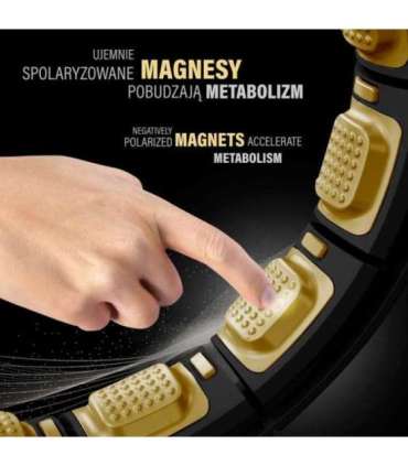 HHM13 NEW HULA HOOP BLACK/GOLD MAGNETIC WITH WEIGHT + COUNTER HMS