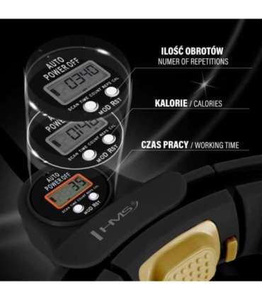 HHM13 NEW HULA HOOP BLACK/GOLD MAGNETIC WITH WEIGHT + COUNTER HMS