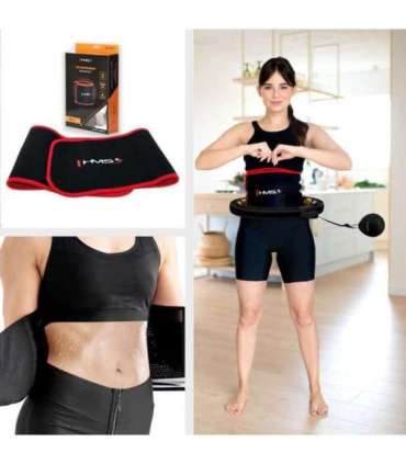 HHM13 NEW HULA HOOP BLACK/GOLD MAGNETIC WITH WEIGHT + COUNTER HMS