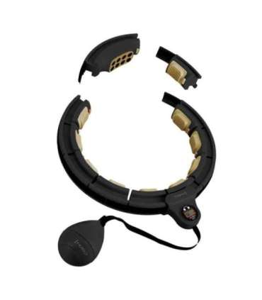 HHM13 NEW HULA HOOP BLACK/GOLD MAGNETIC WITH WEIGHT + COUNTER HMS