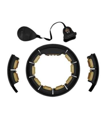 HHM13 NEW HULA HOOP BLACK/GOLD MAGNETIC WITH WEIGHT + COUNTER HMS