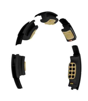 HHM13 NEW HULA HOOP BLACK/GOLD MAGNETIC WITH WEIGHT + COUNTER HMS