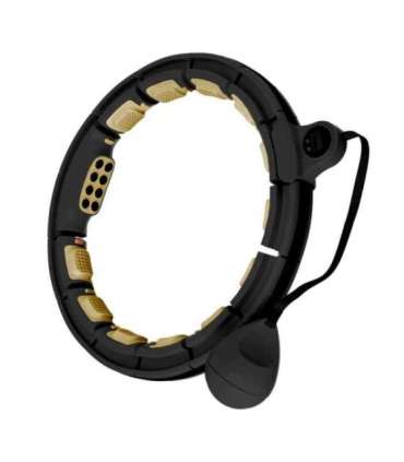 HHM13 NEW HULA HOOP BLACK/GOLD MAGNETIC WITH WEIGHT + COUNTER HMS