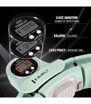 HHM13 обруч (hula hoop) — зелёный, магнитный, с утяжелителем и счётчиком (HMS)