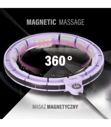 HHM13 Хула-хуп, фиолетовый, магнитный, с утяжелителем и счётчиком (HMS)