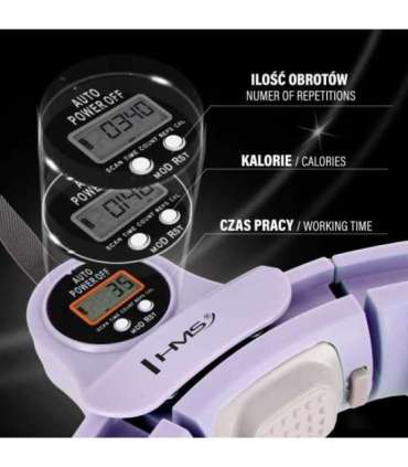 HHM13 Хула-хуп, фиолетовый, магнитный, с утяжелителем и счётчиком (HMS)