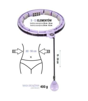 HHM13 Хула-хуп, фиолетовый, магнитный, с утяжелителем и счётчиком (HMS)