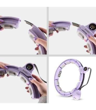 HHM13 Хула-хуп, фиолетовый, магнитный, с утяжелителем и счётчиком (HMS)