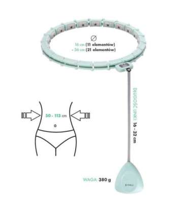 HHM14 хула-хуп зелёный, магнитный, с утяжелителем и счётчиком HMS