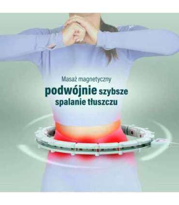 HHM14 хула-хуп зелёный, магнитный, с утяжелителем и счётчиком HMS