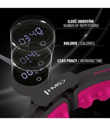 HHM16 хула-хуп чёрный/розовый магнитный с утяжелителем и счётчиком HMS