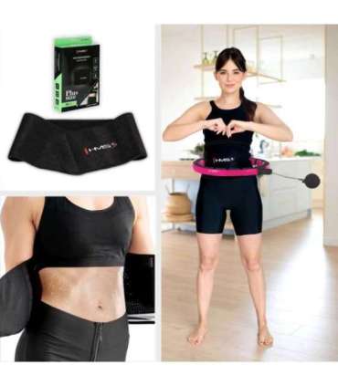 HHM16 хула-хуп чёрный/розовый магнитный с утяжелителем и счётчиком HMS