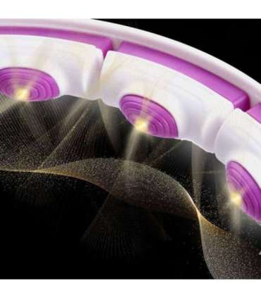 HHM17 хула-хуп белый/фиолетовый магнитный с утяжелителем и счётчиком HMS