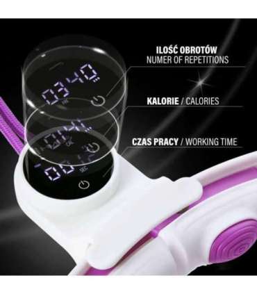 HHM17 хула-хуп белый/фиолетовый магнитный с утяжелителем и счётчиком HMS