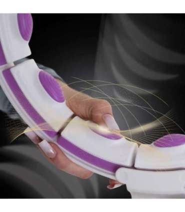 HHM17 хула-хуп белый/фиолетовый магнитный с утяжелителем и счётчиком HMS