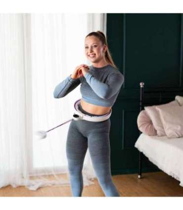 HHM17 хула-хуп белый/фиолетовый магнитный с утяжелителем и счётчиком HMS