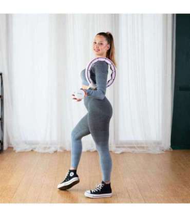 HHM17 хула-хуп белый/фиолетовый магнитный с утяжелителем и счётчиком HMS