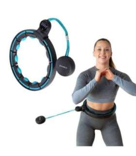 HHM17 hula-hoop must/türkiissinine, magnetiline koos kaaluga ja loenduriga (HMS)