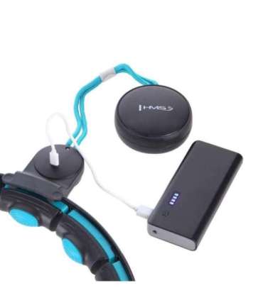 HHM17 хула-хуп черный/бирюзовый, магнитный с утяжелителем и счётчиком (HMS)