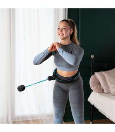 HHM17 хула-хуп черный/бирюзовый, магнитный с утяжелителем и счётчиком (HMS)