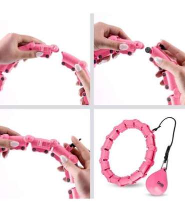 OHA02 хула-хуп розовый с утяжелителем One Fitness