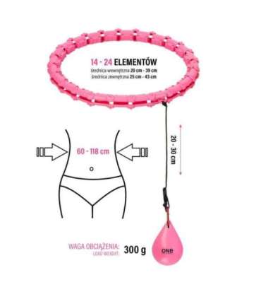 OHA02 хула-хуп розовый с утяжелителем One Fitness