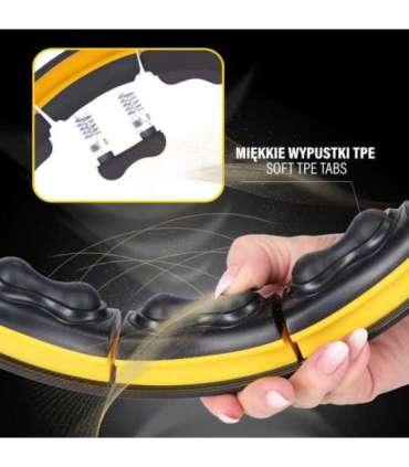 HHM21 хула-хуп чёрный/жёлтый, магнитный, с утяжелителем и счётчиком HMS