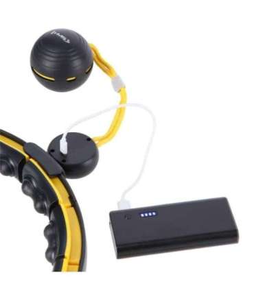 HHM21 хула-хуп чёрный/жёлтый, магнитный, с утяжелителем и счётчиком HMS