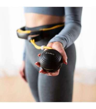 HHM21 хула-хуп чёрный/жёлтый, магнитный, с утяжелителем и счётчиком HMS