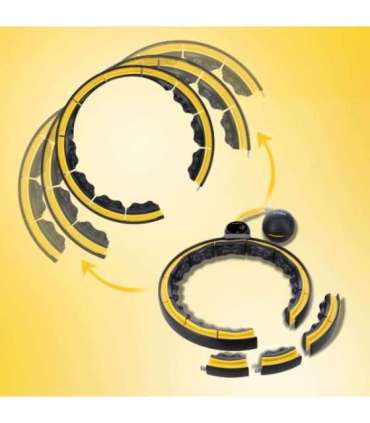 HHM21 хула-хуп чёрный/жёлтый, магнитный, с утяжелителем и счётчиком HMS