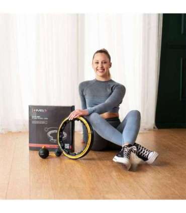 HHM21 хула-хуп чёрный/жёлтый, магнитный, с утяжелителем и счётчиком HMS