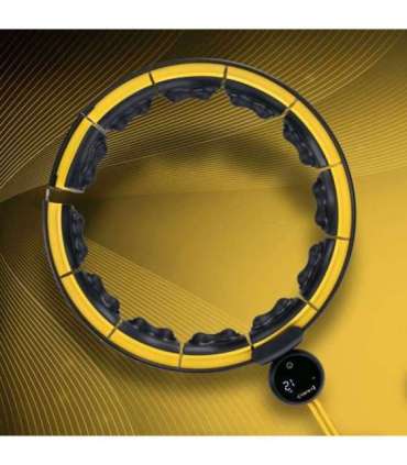 HHM21 хула-хуп чёрный/жёлтый, магнитный, с утяжелителем и счётчиком HMS