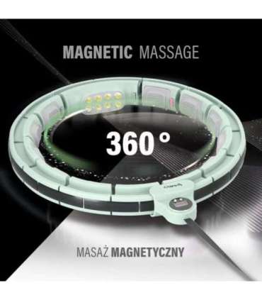 Набор: магнитный хула-хуп, зелёный (HHM13) с утяжелителем + счётчиком (HMS) + поддерживающий пояс BR163, красный