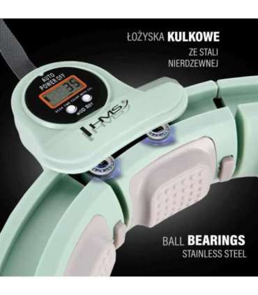 Набор: магнитный хула-хуп, зелёный (HHM13) с утяжелителем + счётчиком (HMS) + поддерживающий пояс BR163, красный