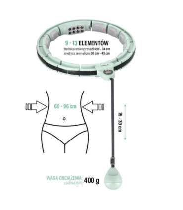 Набор: магнитный хула-хуп, зелёный (HHM13) с утяжелителем + счётчиком (HMS) + поддерживающий пояс BR163, красный