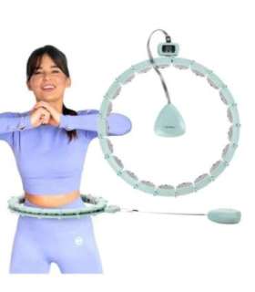 Komplekt: magnetiline hula-hoop, roheline (HHM14) kaaluga + HMS loendur + vöötugi BR163 (must)