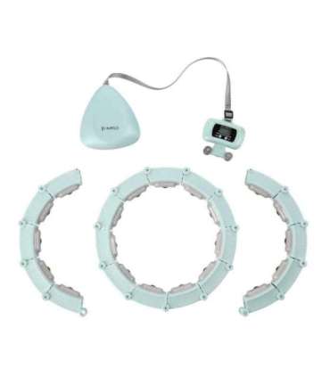 Набор: магнитный хула-хуп, зелёный (HHM14) с утяжелителем + счётчик HMS + поддержка для талии BR163 (чёрная)