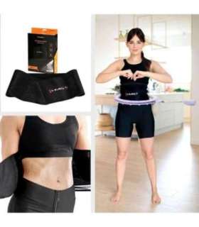 SET HULA HOOP MAGNETIC VIOLET HHM14 WITH WEIGHT + COUNTER HMS + WAIST SUPPORT BR163 BLACK